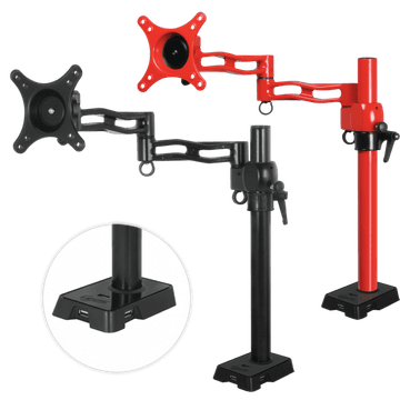 Arctic Z1 rdeča - ročica za en monitor s priključkom USB v