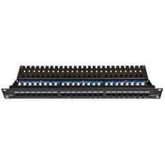 Patch panel LEXI-Net UTP cat.5e 24p. (top notch - "KRONE") - črn