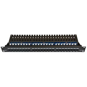Patch panel LEXI-Net UTP cat.5e 24p. (top notch - "KRONE") - črn