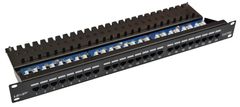 Patch panel LEXI-Net UTP cat.5e 24p. (top notch - "KRONE") - črn