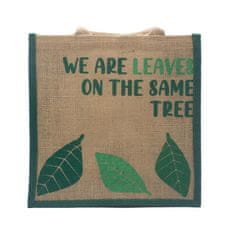 Ancient Wisdom Vreča iz jute s potiskom - We are Leaves - Naravna barva