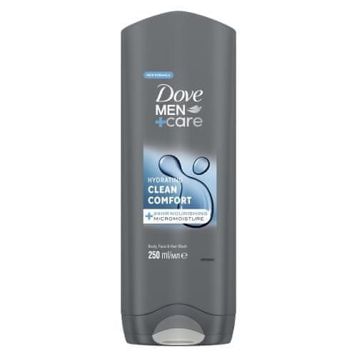 Dove Men + Care Hydrating Clean Comfort vlažilen gel za prhanje za telo, obraz in lase za moške