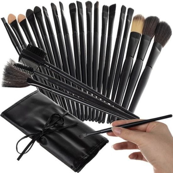 MG Makeup Brushes kozmetične ščetke 24ks, črna