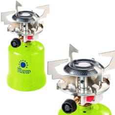 shumee Plinska peč za kampiranje s preluknjanimi plinskimi kartušami FOCUS piezo vžigalnikom 1,4kW