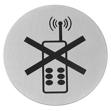 Hendi Samolepilna informacijska tabla PREPOVEDANO UPORABO TELEFONA, nerjaveče jeklo, premer 75 mm - 663653