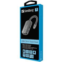 Sandberg USB-C 6in1 Travel Dock docking priklopna postaja