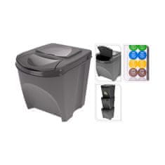 BigBuy Koš za odpadke Sortibox črn (3 x 25 l)