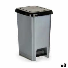 BigBuy Koš za pedala črno siva plastika 25 L (37 x 47 x 26,9 cm) (8 enot)