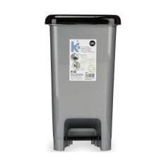 BigBuy Koš za pedala črno siva plastika 25 L (37 x 47 x 26,9 cm) (8 enot)