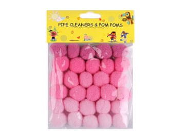 Pom-poms mešanica barv Ø20 mm - roza