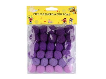 Pom-poms mešanica barv Ø20 mm - vijolična