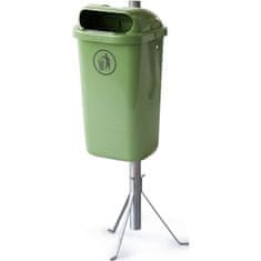 NEW Zabojnik za komunalne odpadke DIN 50L za stebriček ali steno - zelen