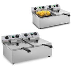 shumee Električni gostinski cvrtnik TIMER 230 V 2 x 3200W 2 x 10 L