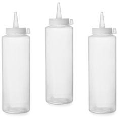 Hendi Dispenser steklenica za hladne omake, komplet 3 kosov - prozoren 0,35 l - HENDI 557853