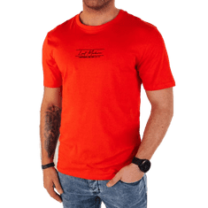 Dstreet Moška majica s potiskom oranžna rx5473 XL