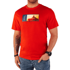 Dstreet Moška majica s potiskom oranžna rx5486 XL