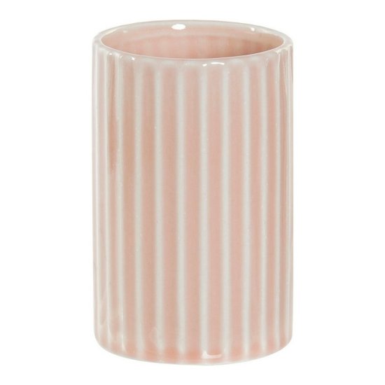 DKD Home Decor Držalo za zobne ščetke DKD Home Decor Pink Plastic Stoneware 7,2 x 7,2 x 11,5 cm