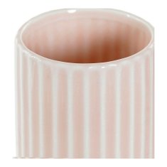 DKD Home Decor Držalo za zobne ščetke DKD Home Decor Pink Plastic Stoneware 7,2 x 7,2 x 11,5 cm