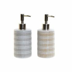 DKD Home Decor Dozator za milo DKD Home Decor 7,2 x 8 x 18 cm Siva ABS Stoneware Boho (2 enoti)