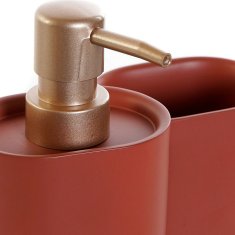 DKD Home Decor Kopalniški set DKD Home Decor Golden Terracotta PVC Resin Modern 8,5 x 6 x 18 cm (2 enoti)