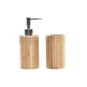 DKD Home Decor Kopalniški set DKD Home Decor Natural Bamboo 6,8 x 7,5 x 18 cm