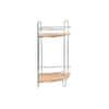 DKD Home Decor Kotne police DKD Home Decor Naravni bambus Kovinski krom iz nerjavečega jekla 2 polici 19,5 x 19,5 x 36,5 cm