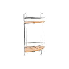 DKD Home Decor Kotne police DKD Home Decor Naravni bambus Kovinski krom iz nerjavečega jekla 2 polici 19,5 x 19,5 x 36,5 cm