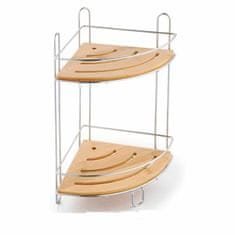 DKD Home Decor Kotne police DKD Home Decor Naravni bambus Kovinski krom iz nerjavečega jekla 2 polici 19,5 x 19,5 x 36,5 cm