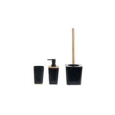 DKD Home Decor Kopalniški set DKD Home Decor Black Natural Bamboo Aluminium polystyrene 11,5 x 11,5 x 38 cm
