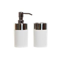 DKD Home Decor Kopalniški set DKD Home Decor White Silver Aluminium polystyrene 6,6 x 6,6 x 16,2 cm