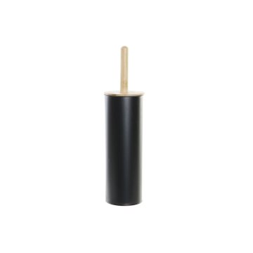 DKD Home Decor Toaletna ščetka DKD Home Decor Black Natural Metal Bamboo Scandi 10 x 10 x 38,5 cm
