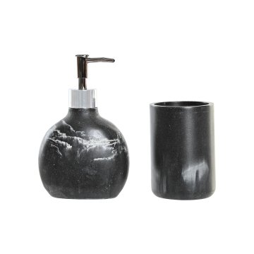 DKD Home Decor Kopalniški set DKD Home Decor Črna plastika iz smole 11 x 6 x 17 cm