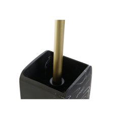 DKD Home Decor Toaletna ščetka DKD Home Decor Black Golden Metal Resin Marble 9,5 x 9,5 x 37 cm