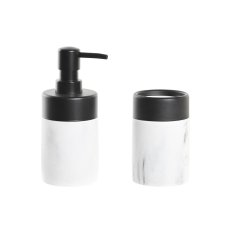 DKD Home Decor Kopalniški set DKD Home Decor White Black White/Black Metal Resin Modern 7,2 x 7,2 x 16,4 cm