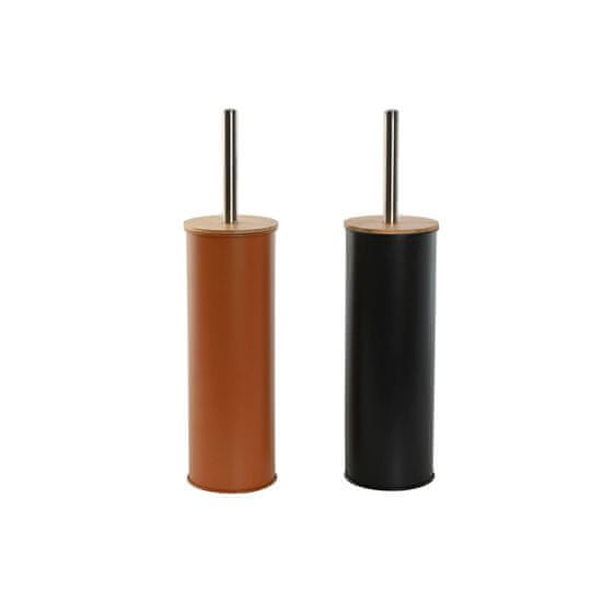 DKD Home Decor WC ščetka DKD Home Decor Grey Orange Metal Bamboo Modern (2 enoti)