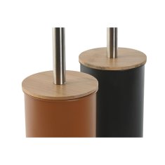 DKD Home Decor WC ščetka DKD Home Decor Grey Orange Metal Bamboo Modern (2 enoti)