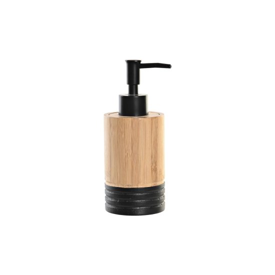 DKD Home Decor Dozirnik za milo DKD Home Decor Črna Naravni bambus polipropilen