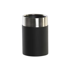 DKD Home Decor Držalo za zobne ščetke DKD Home Decor 7 x 7 x 10,5 cm Srebrna Črna Nerjaveče jeklo Smola