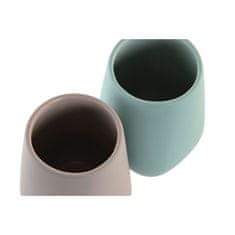 DKD Home Decor Držalo za zobne ščetke DKD Home Decor 8 x 8 x 11 cm Bež Zelena Dolomit (2 enoti)