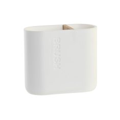 DKD Home Decor Držalo za zobne ščetke DKD Home Decor 11,5 x 5,5 x 10,5 cm Naravni beli polipropilen
