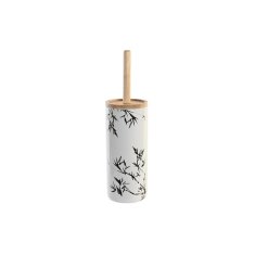 DKD Home Decor WC ščetka DKD Home Decor 10 x 10 x 38,5 cm Črna kovina Bela kamnita posoda