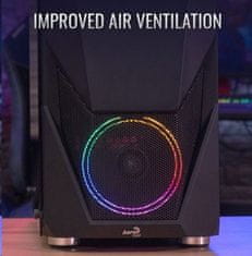 Aerocool Zauron, Mid Tower ohišje, brez napajalnika, ATX, 2xUSB 2.0, 2xUSB 3.0, črno, RGB