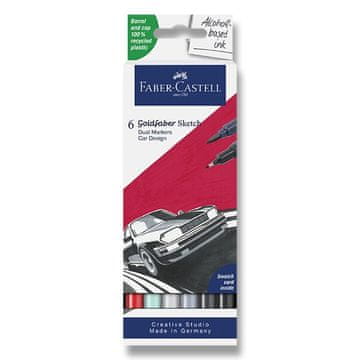 Faber-Castell Marker Goldfaber Sketch Dual Marker Car Design - komplet, 6 barv