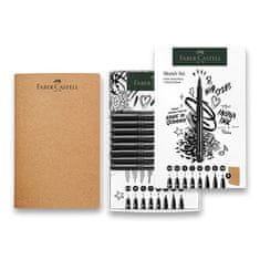 Faber-Castell Pisala in skicirke Pitt Artist Pen set 8+1 kos, različne konice, črna