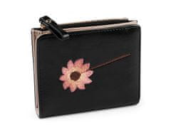 Ženska / dekliška denarnica z vezenino 10x12 cm - črna