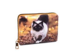 Ženska / dekliška denarnica mačke 9,5x12,5 cm - bež temna.