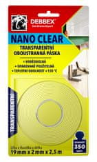 dvostranski trak NANO CLEAR 19mmx2mmx2,5m