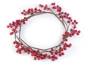 Umetna vejica / venček iz jegličev - rdeča temna