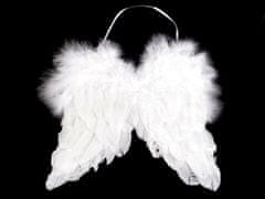 Dekoracija angelska krila 21x25 cm - bela