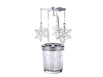 Vrtljivi božični svečnik / vrtiljak - srebrna snežinka